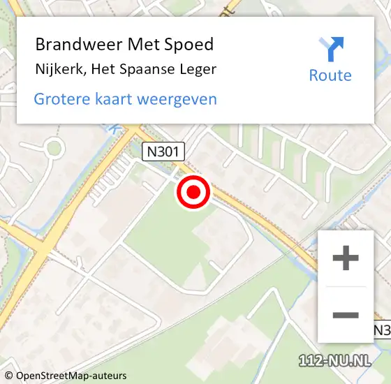 Locatie op kaart van de 112 melding: Brandweer Met Spoed Naar Nijkerk, Het Spaanse Leger op 2 mei 2019 11:22