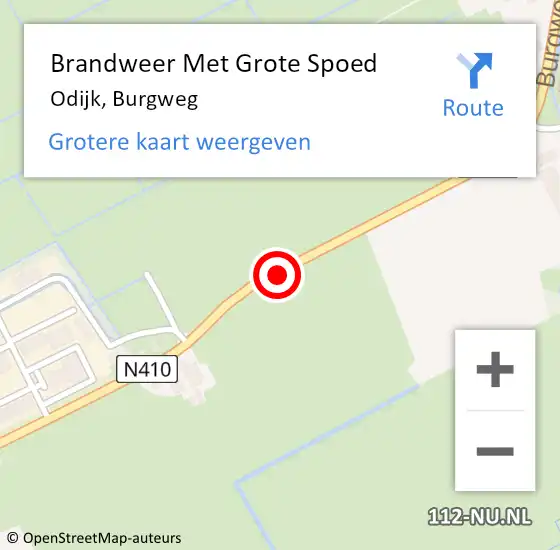 Locatie op kaart van de 112 melding: Brandweer Met Grote Spoed Naar Odijk, Burgweg op 2 mei 2019 11:44