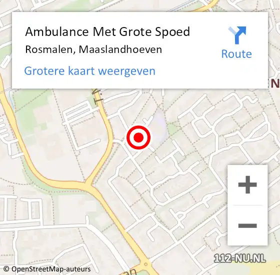 Locatie op kaart van de 112 melding: Ambulance Met Grote Spoed Naar Rosmalen, Maaslandhoeven op 2 mei 2019 12:03