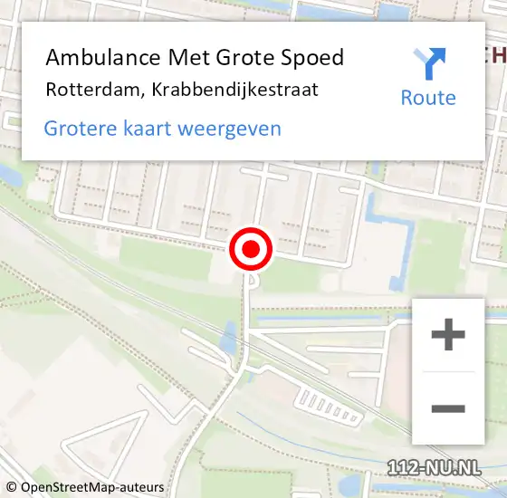 Locatie op kaart van de 112 melding: Ambulance Met Grote Spoed Naar Rotterdam, Krabbendijkestraat op 2 mei 2019 12:57