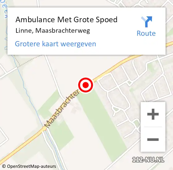 Locatie op kaart van de 112 melding: Ambulance Met Grote Spoed Naar Linne, Maasbrachterweg op 2 mei 2019 13:38