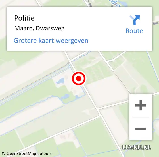 Locatie op kaart van de 112 melding: Politie Maarn, Dwarsweg op 2 mei 2019 14:03