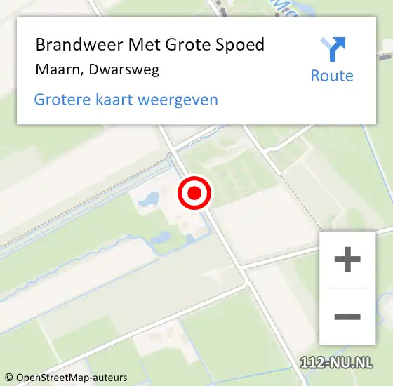 Locatie op kaart van de 112 melding: Brandweer Met Grote Spoed Naar Maarn, Dwarsweg op 2 mei 2019 14:04