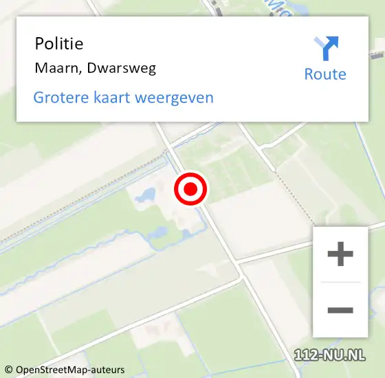 Locatie op kaart van de 112 melding: Politie Maarn, Dwarsweg op 2 mei 2019 14:13