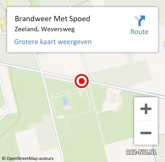 Locatie op kaart van de 112 melding: Brandweer Met Spoed Naar Zeeland, Weversweg op 2 mei 2019 14:16