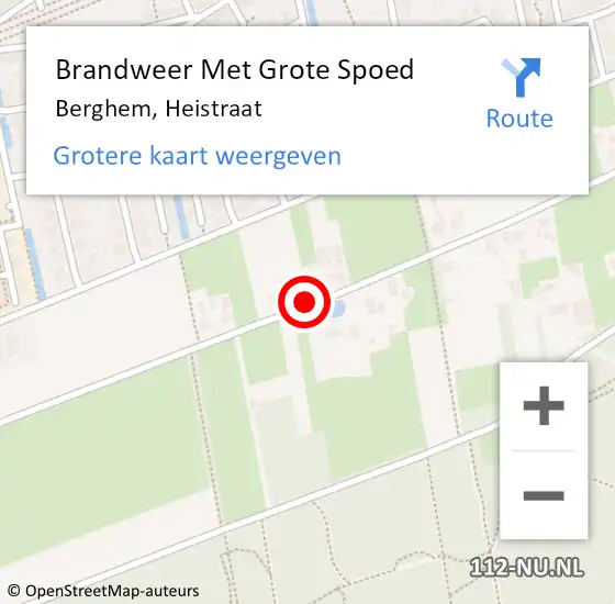 Locatie op kaart van de 112 melding: Brandweer Met Grote Spoed Naar Berghem, Heistraat op 2 mei 2019 15:32