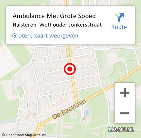 Locatie op kaart van de 112 melding: Ambulance Met Grote Spoed Naar Halsteren, Wethouder Jonkersstraat op 2 mei 2019 16:44