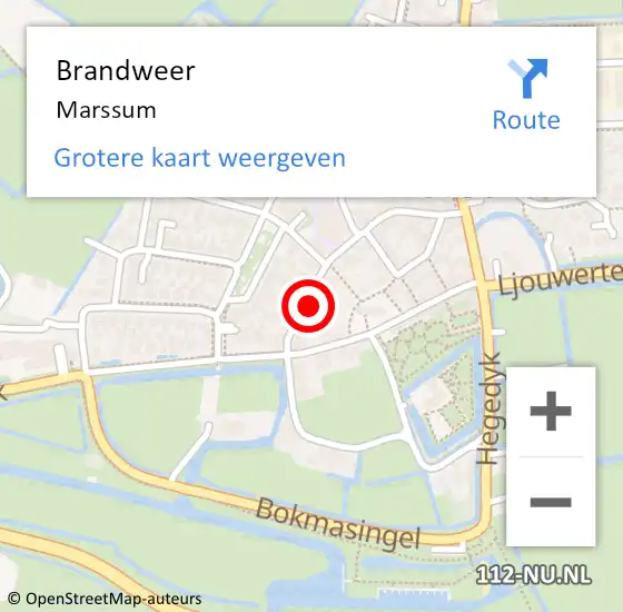 Locatie op kaart van de 112 melding: Brandweer Marssum op 2 mei 2019 17:19