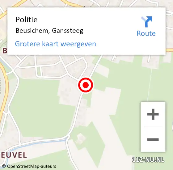 Locatie op kaart van de 112 melding: Politie Beusichem, Ganssteeg op 2 mei 2019 17:55