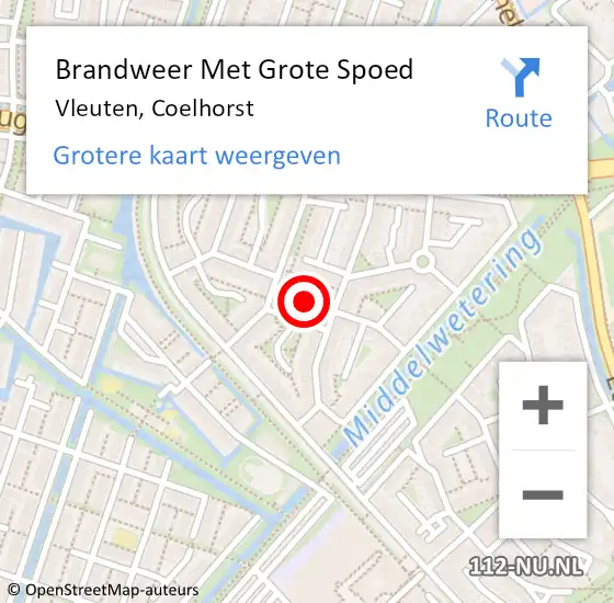 Locatie op kaart van de 112 melding: Brandweer Met Grote Spoed Naar Vleuten, Coelhorst op 2 mei 2019 20:34