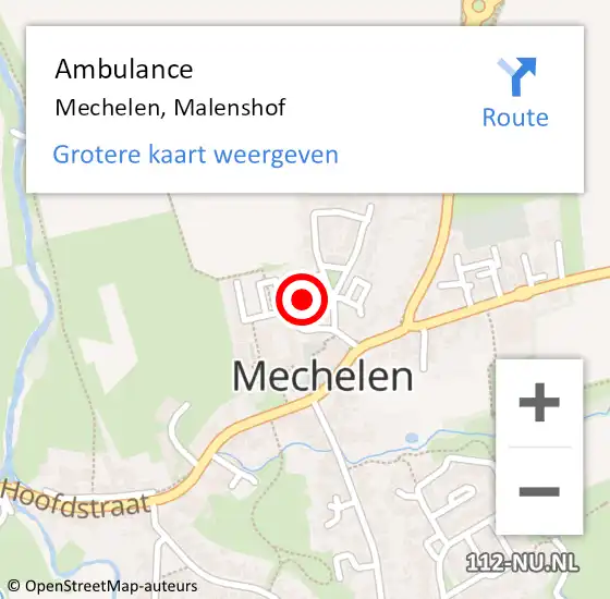 Locatie op kaart van de 112 melding: Ambulance Mechelen, Malenshof op 31 maart 2014 10:45