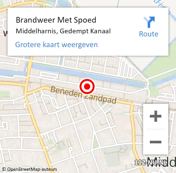 Locatie op kaart van de 112 melding: Brandweer Met Spoed Naar Middelharnis, Gedempt Kanaal op 3 mei 2019 04:17