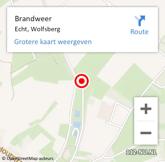 Locatie op kaart van de 112 melding: Brandweer Echt, Wolfsberg op 3 mei 2019 05:07