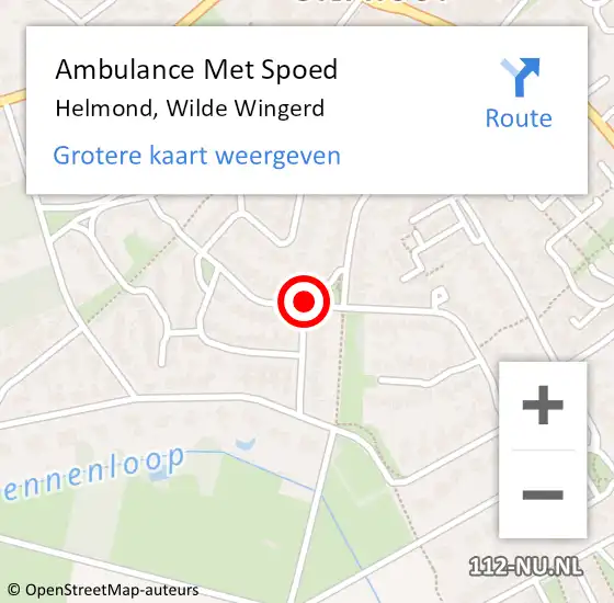 Locatie op kaart van de 112 melding: Ambulance Met Spoed Naar Helmond, Wilde Wingerd op 3 mei 2019 05:42