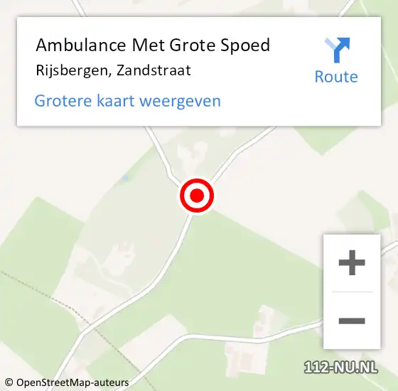 Locatie op kaart van de 112 melding: Ambulance Met Grote Spoed Naar Rijsbergen, Zandstraat op 3 mei 2019 06:14