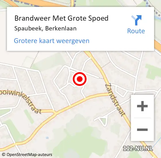 Locatie op kaart van de 112 melding: Brandweer Met Grote Spoed Naar Spaubeek, Berkenlaan op 3 mei 2019 08:37