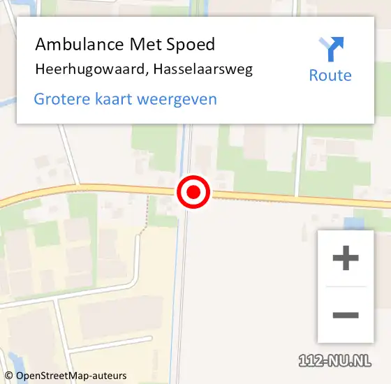 Locatie op kaart van de 112 melding: Ambulance Met Spoed Naar Heerhugowaard, Hasselaarsweg op 3 mei 2019 08:47