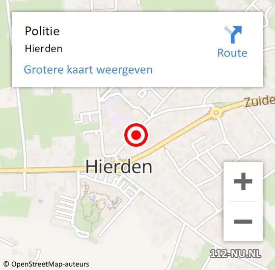 Locatie op kaart van de 112 melding: Politie Hierden op 3 mei 2019 12:55