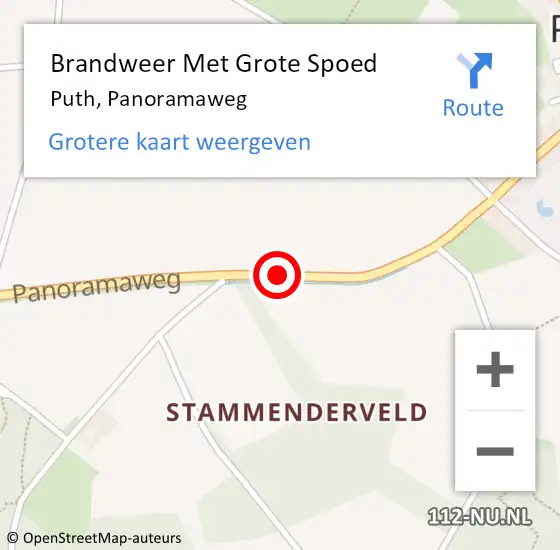 Locatie op kaart van de 112 melding: Brandweer Met Grote Spoed Naar Puth, Panoramaweg op 3 mei 2019 13:31