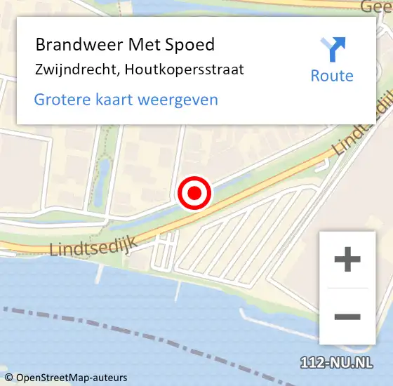 Locatie op kaart van de 112 melding: Brandweer Met Spoed Naar Zwijndrecht, Houtkopersstraat op 3 mei 2019 14:34