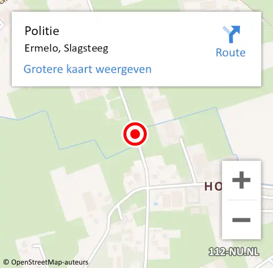 Locatie op kaart van de 112 melding: Politie Ermelo, Slagsteeg op 3 mei 2019 14:38