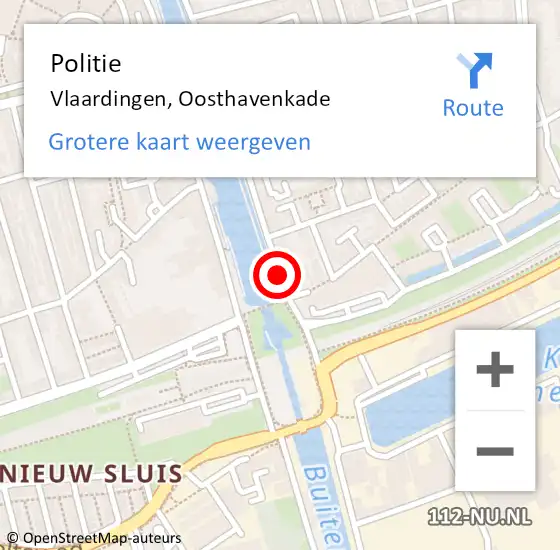 Locatie op kaart van de 112 melding: Politie Vlaardingen, Oosthavenkade op 3 mei 2019 16:03