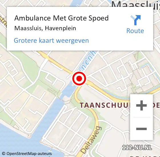 Locatie op kaart van de 112 melding: Ambulance Met Grote Spoed Naar Maassluis, Havenplein op 3 mei 2019 16:22