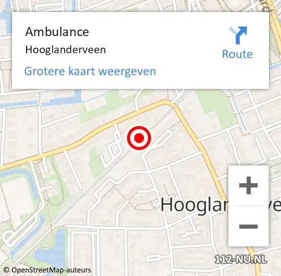 Locatie op kaart van de 112 melding: Ambulance Hooglanderveen op 3 mei 2019 17:24