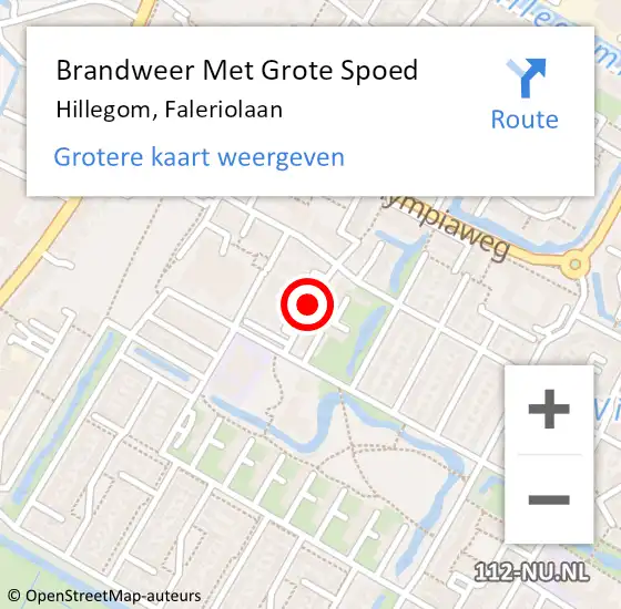 Locatie op kaart van de 112 melding: Brandweer Met Grote Spoed Naar Hillegom, Faleriolaan op 31 maart 2014 11:54