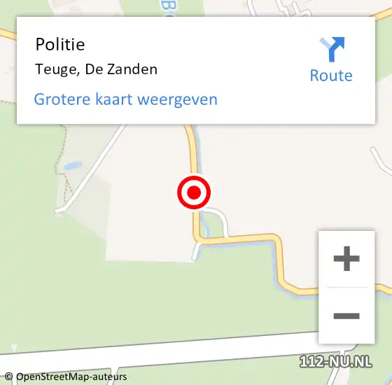 Locatie op kaart van de 112 melding: Politie Teuge, De Zanden op 3 mei 2019 20:14