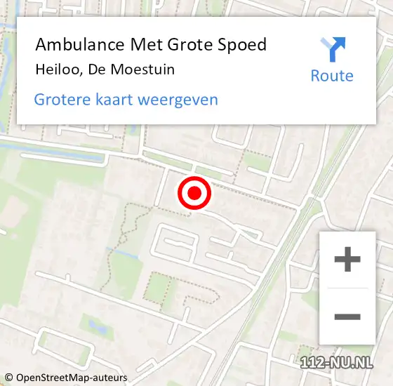 Locatie op kaart van de 112 melding: Ambulance Met Grote Spoed Naar Heiloo, De Moestuin op 3 mei 2019 21:27