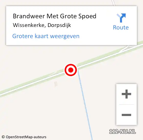Locatie op kaart van de 112 melding: Brandweer Met Grote Spoed Naar Wissenkerke, Dorpsdijk op 3 mei 2019 21:48