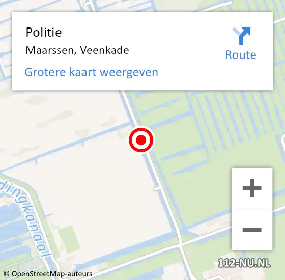 Locatie op kaart van de 112 melding: Politie Maarssen, Veenkade op 3 mei 2019 22:07