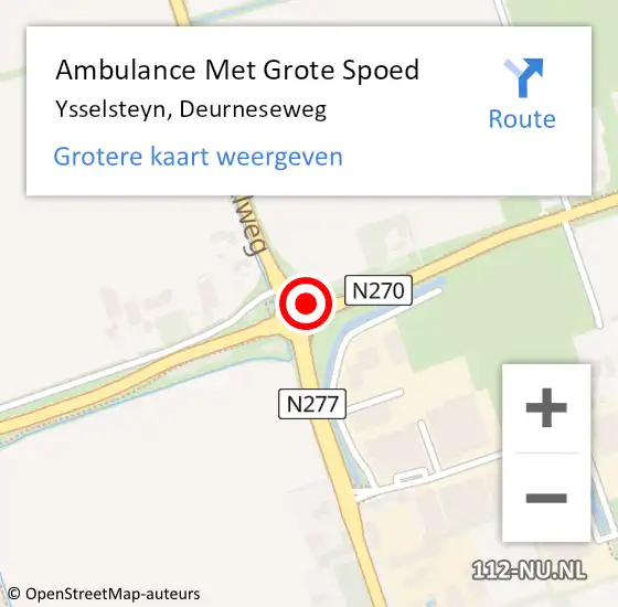 Locatie op kaart van de 112 melding: Ambulance Met Grote Spoed Naar Ysselsteyn, Deurneseweg op 3 mei 2019 22:33