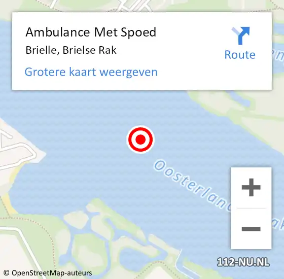 Locatie op kaart van de 112 melding: Ambulance Met Spoed Naar Brielle, Brielse Rak op 3 mei 2019 23:05