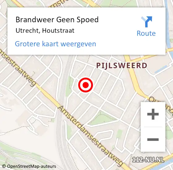 Locatie op kaart van de 112 melding: Brandweer Geen Spoed Naar Utrecht, Houtstraat op 3 mei 2019 23:27