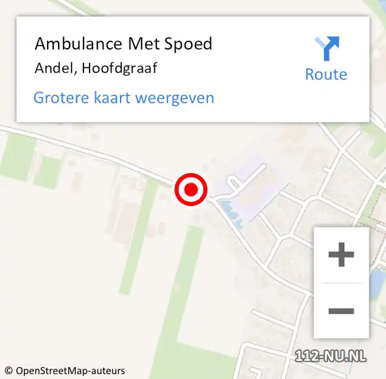 Locatie op kaart van de 112 melding: Ambulance Met Spoed Naar Andel, Hoofdgraaf op 3 mei 2019 23:48