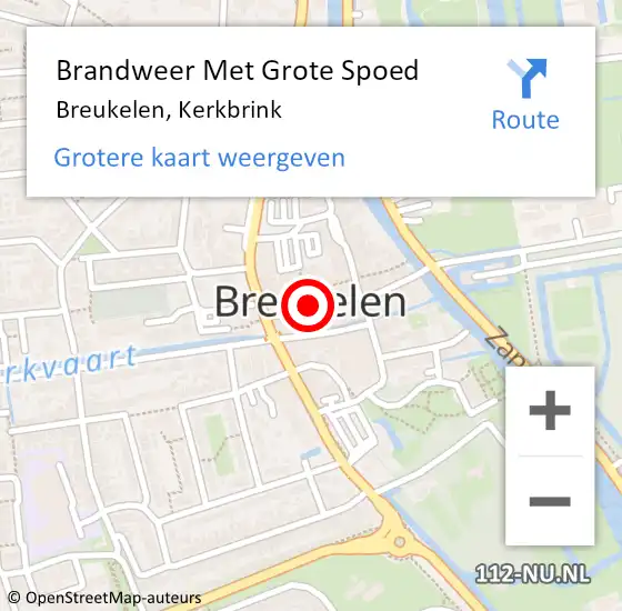 Locatie op kaart van de 112 melding: Brandweer Met Grote Spoed Naar Breukelen, Kerkbrink op 3 mei 2019 23:49