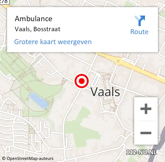 Locatie op kaart van de 112 melding: Ambulance Vaals, Bosstraat op 31 maart 2014 12:11