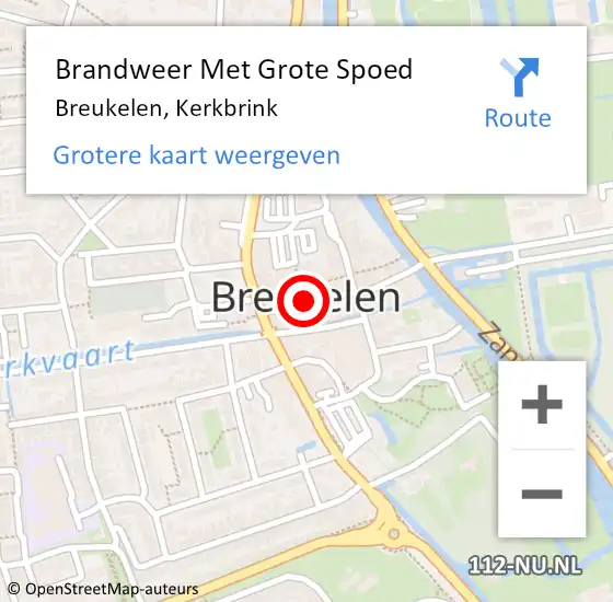 Locatie op kaart van de 112 melding: Brandweer Met Grote Spoed Naar Breukelen, Kerkbrink op 3 mei 2019 23:57