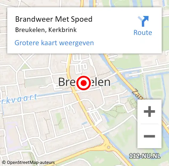 Locatie op kaart van de 112 melding: Brandweer Met Spoed Naar Breukelen, Kerkbrink op 4 mei 2019 00:36