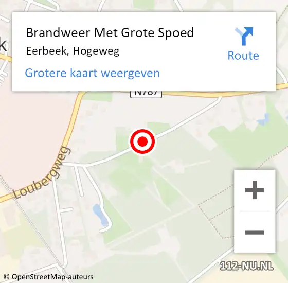 Locatie op kaart van de 112 melding: Brandweer Met Grote Spoed Naar Eerbeek, Hogeweg op 4 mei 2019 07:33