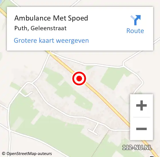 Locatie op kaart van de 112 melding: Ambulance Met Spoed Naar Puth, Geleenstraat op 31 maart 2014 12:22