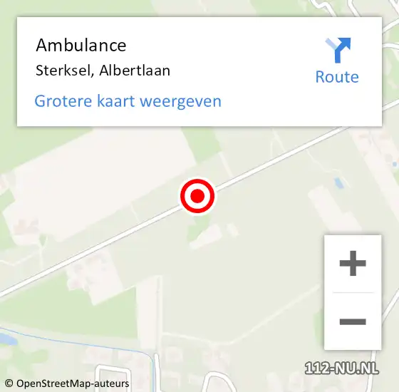 Locatie op kaart van de 112 melding: Ambulance Sterksel, Albertlaan op 4 mei 2019 09:28
