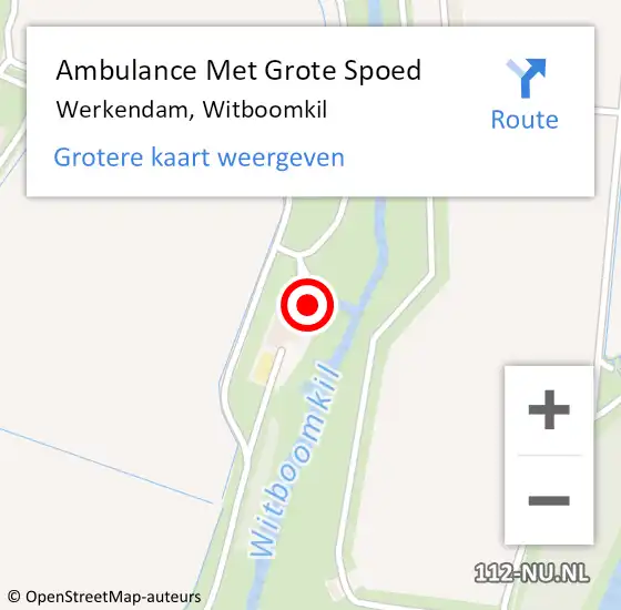 Locatie op kaart van de 112 melding: Ambulance Met Grote Spoed Naar Werkendam, Witboomkil op 31 maart 2014 12:33