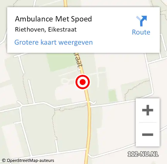 Locatie op kaart van de 112 melding: Ambulance Met Spoed Naar Riethoven, Eikestraat op 4 mei 2019 12:22