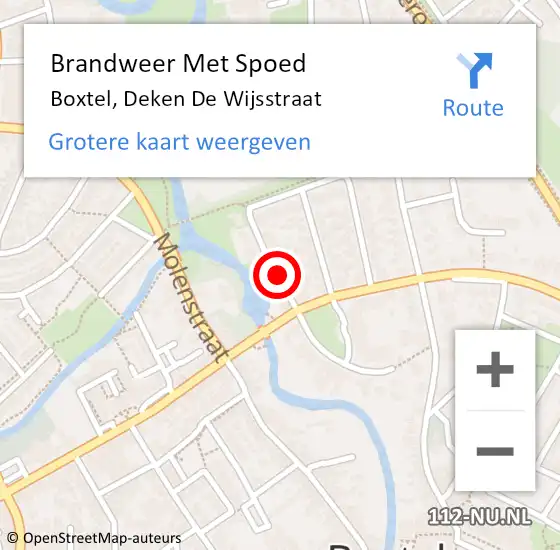 Locatie op kaart van de 112 melding: Brandweer Met Spoed Naar Boxtel, Deken De Wijsstraat op 4 mei 2019 14:18