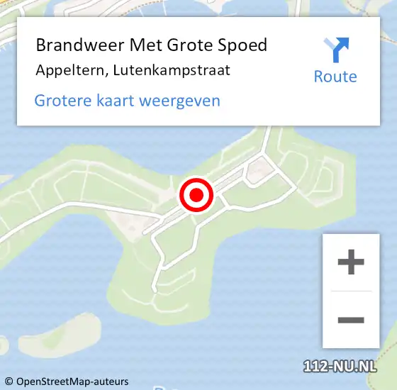 Locatie op kaart van de 112 melding: Brandweer Met Grote Spoed Naar Appeltern, Lutenkampstraat op 4 mei 2019 15:26