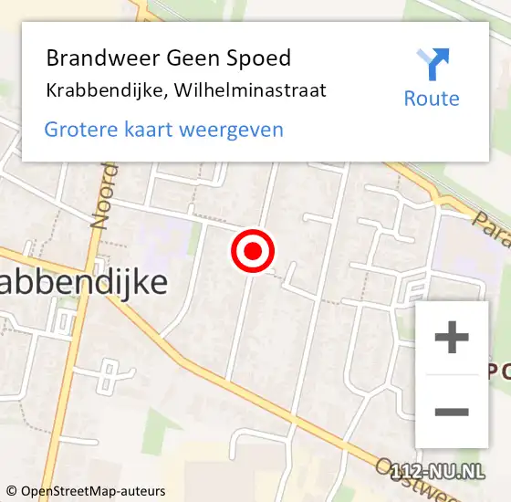 Locatie op kaart van de 112 melding: Brandweer Geen Spoed Naar Krabbendijke, Wilhelminastraat op 4 mei 2019 16:43