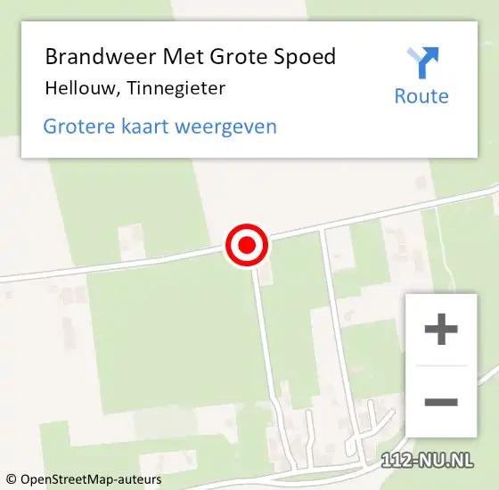 Locatie op kaart van de 112 melding: Brandweer Met Grote Spoed Naar Hellouw, Tinnegieter op 4 mei 2019 19:30